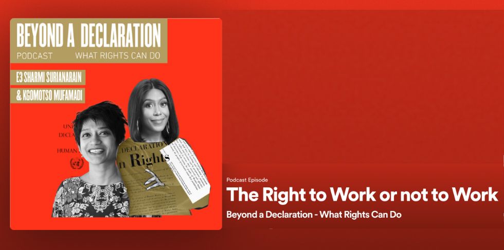 Sharmi Surianarain discusses the “Right to Work or not to Work” on “Beyond a Declaration – What Rights Can Do” with Rosa Luxemburg Stiftung